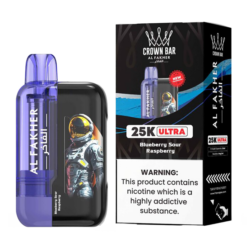 AL Fakher Crown Bar 25K puffs Ultra - Blueberry Sour Raspberry - 5mg