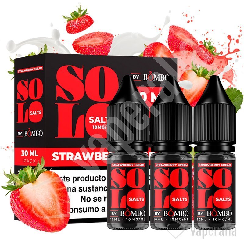 Bombo Solo SALT 10ml - Strawberry Cream - 20mg pack de 3 Pieces