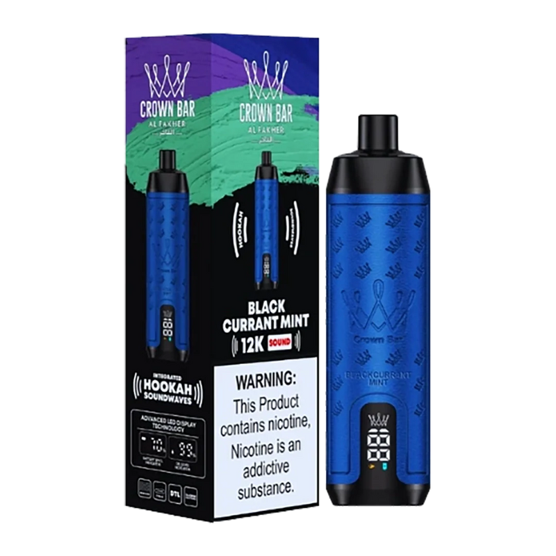 AL Fakher Crown Bar Sound 12000 puffs - Blackurrant Mint - 5mg