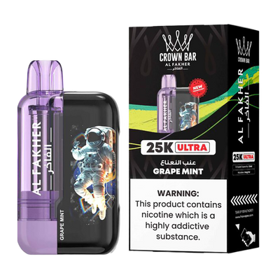 AL Fakher Crown Bar 25K puffs Ultra - Grape Mint - 5mg